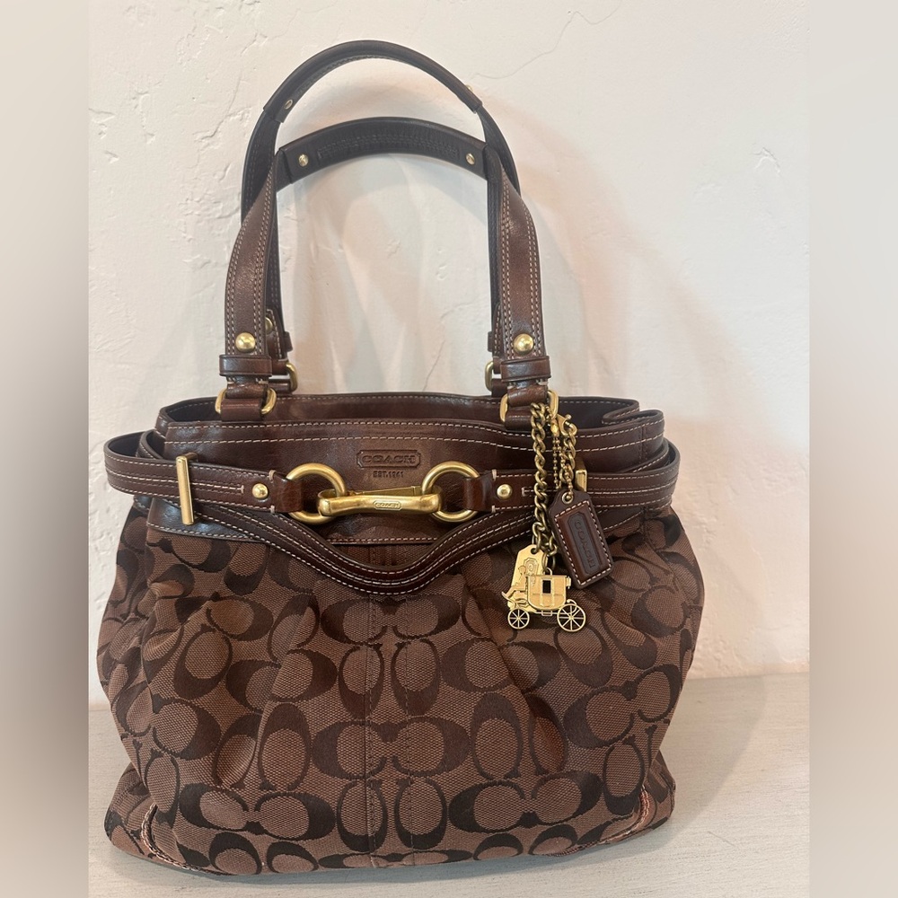 Coach Brown Signature Shoulder Bag